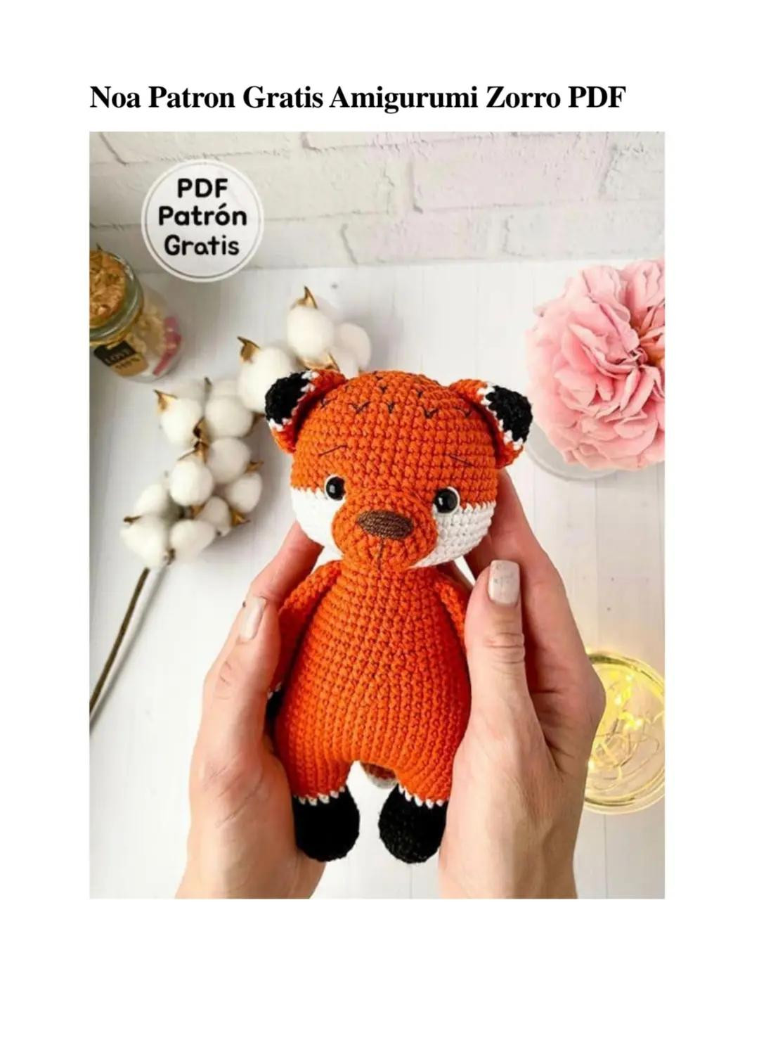 Patrón Gratis Amigurumi Zorro PDF - Gato Naranja Tejer Crochet