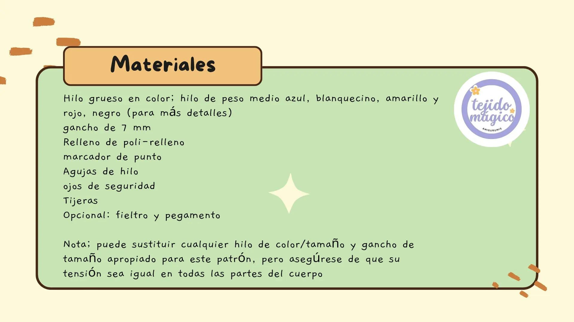 Patrón Gratis Beemo amigurumi: Guía de materiales, abreviaturas y pasos para cuerpo y cara