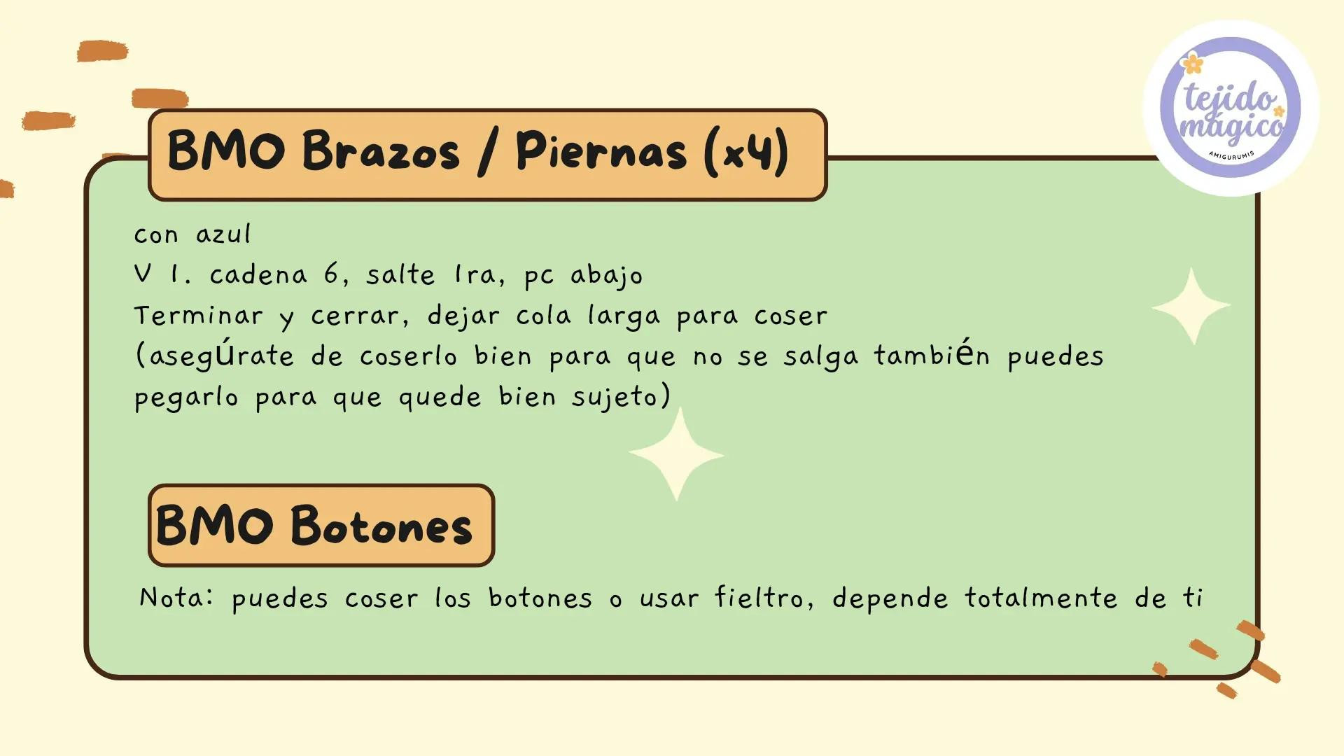 Patrón Gratis Beemo amigurumi: Guía de materiales, abreviaturas y pasos para cuerpo y cara