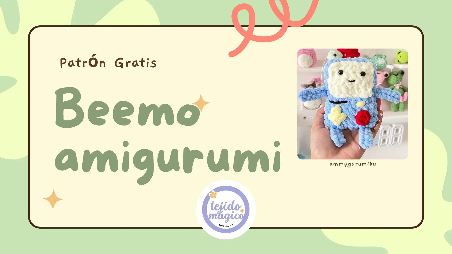 Patrón Gratis Beemo amigurumi: Guía de materiales, abreviaturas y pasos para cuerpo y cara