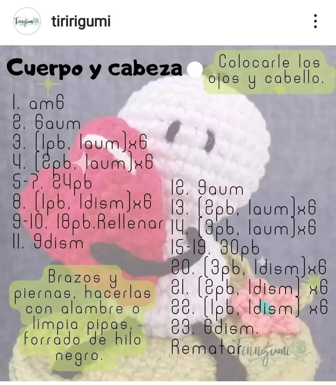 Patrón gratis Bigli amigurumi con corazón rojo y base verde