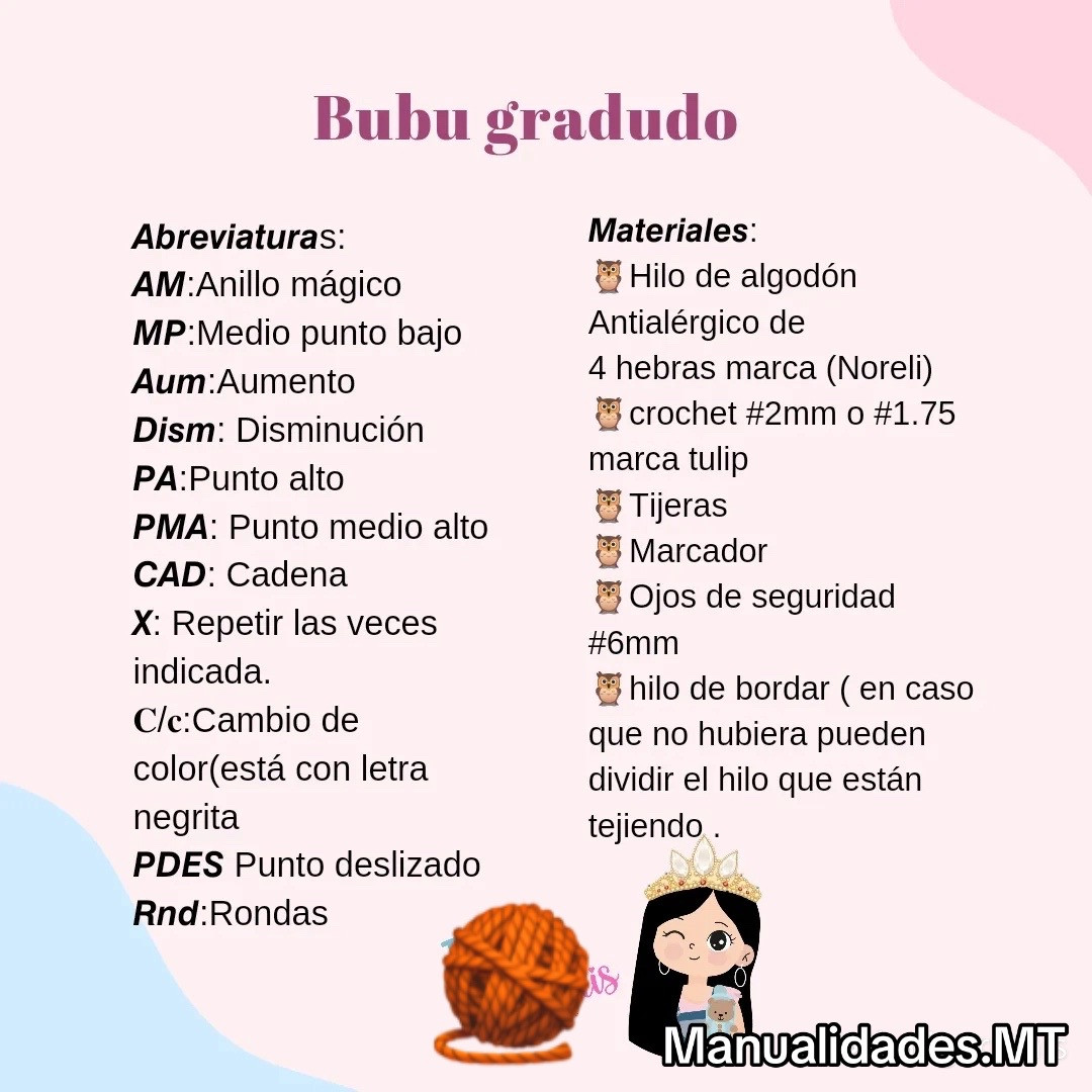 Patrón gratis Búho graduado amigurumi