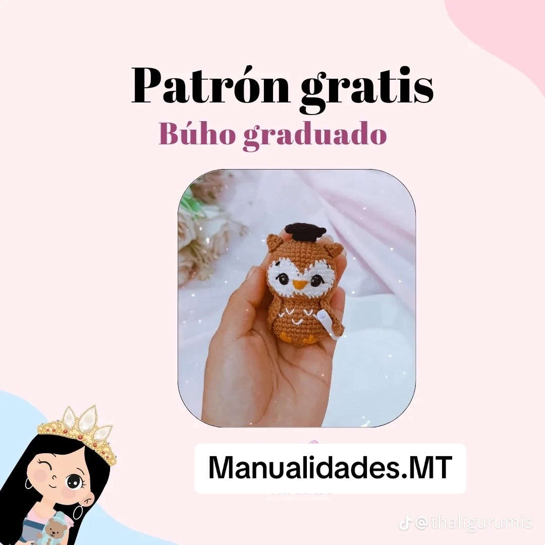 Patrón gratis Búho graduado amigurumi