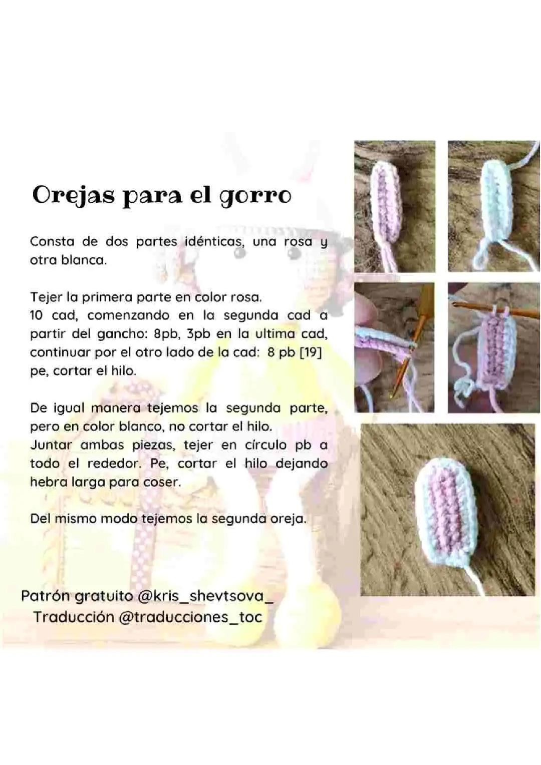 Patrón Gratis Búp bê Amigurumi với Tai Thỏ