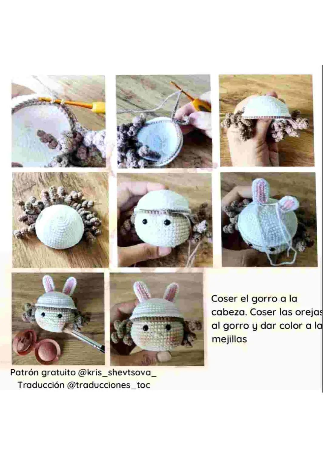 Patrón Gratis Búp bê Amigurumi với Tai Thỏ