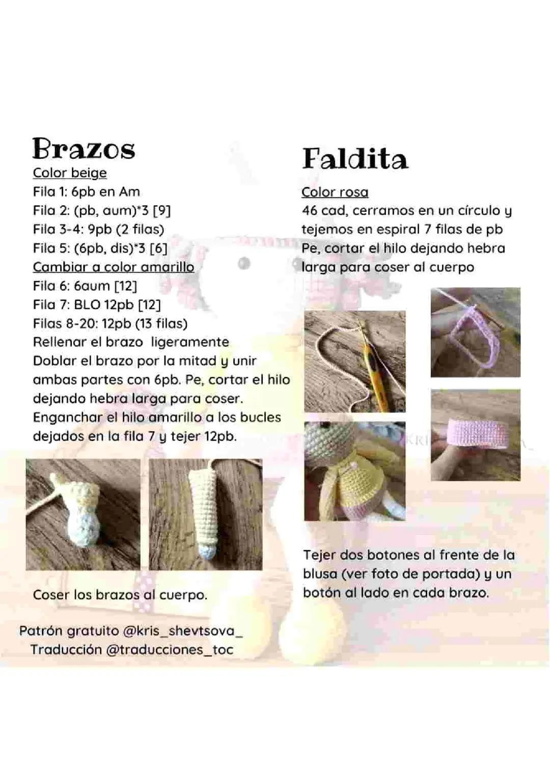 Patrón Gratis Búp bê Amigurumi với Tai Thỏ