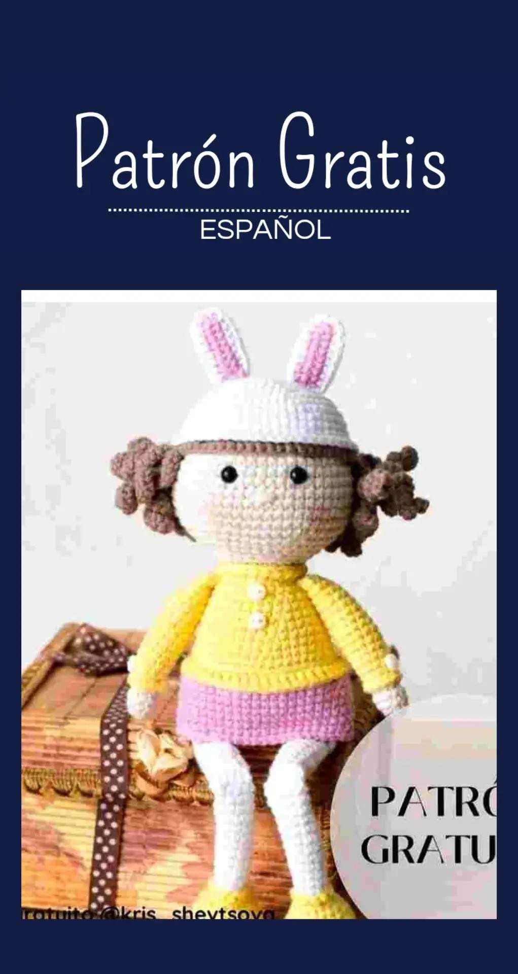 Patrón Gratis Búp bê Amigurumi với Tai Thỏ