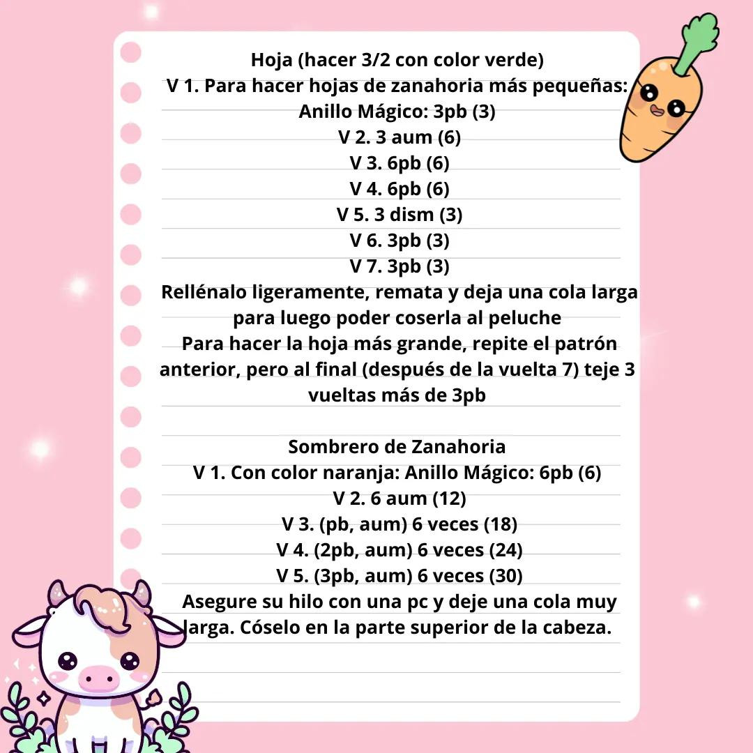 Patrón Gratis: Búp bê bò mặc trang phục cà rốt dễ thương