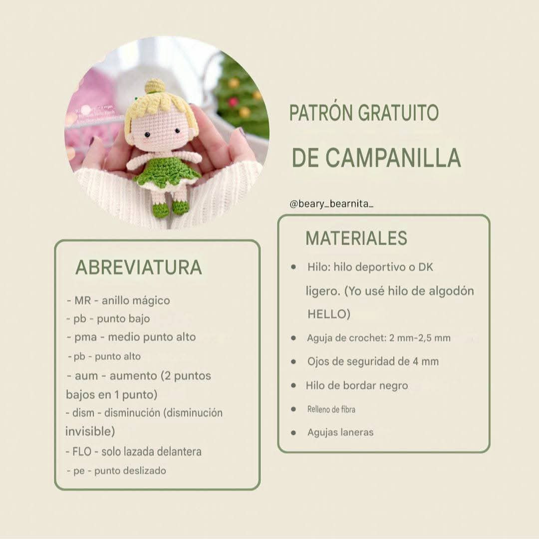 Patrón Gratis Campanilla Amigurumi Crochet