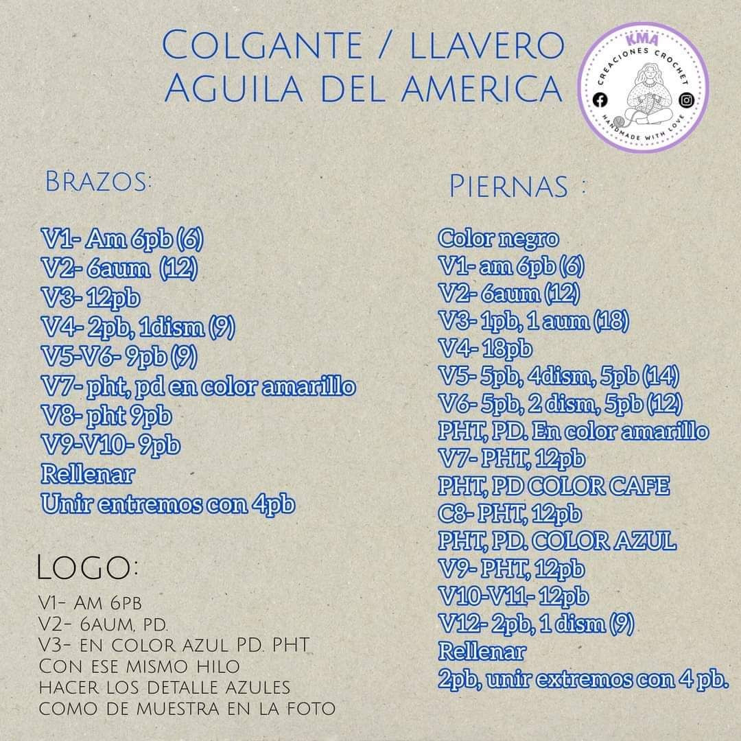 Patrón gratis colgante aguilita amigurumi Colombia