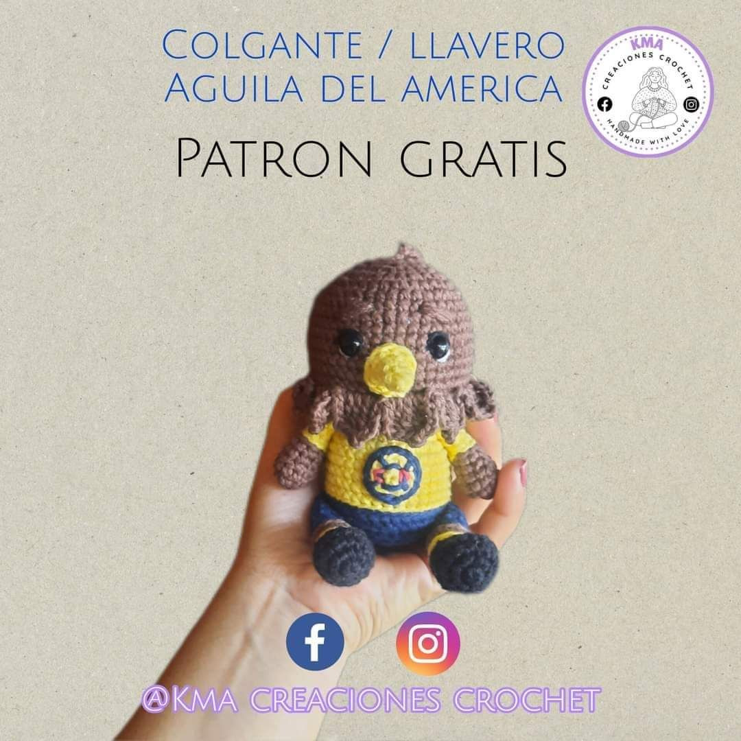 Patrón gratis colgante aguilita amigurumi Colombia