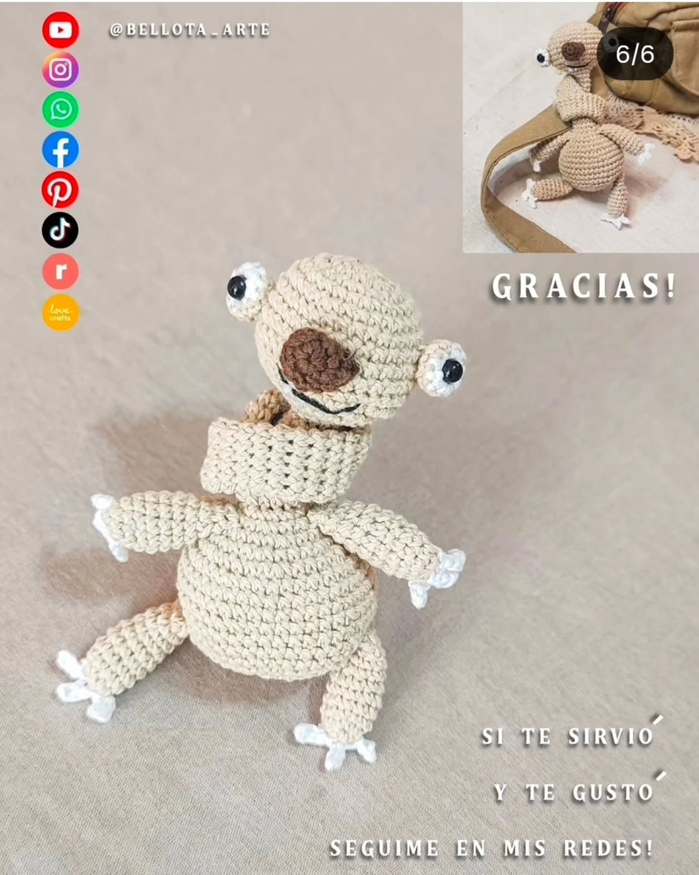 Patrón Gratis: Colgante de Sid - Loro Amigurumi Móc Len