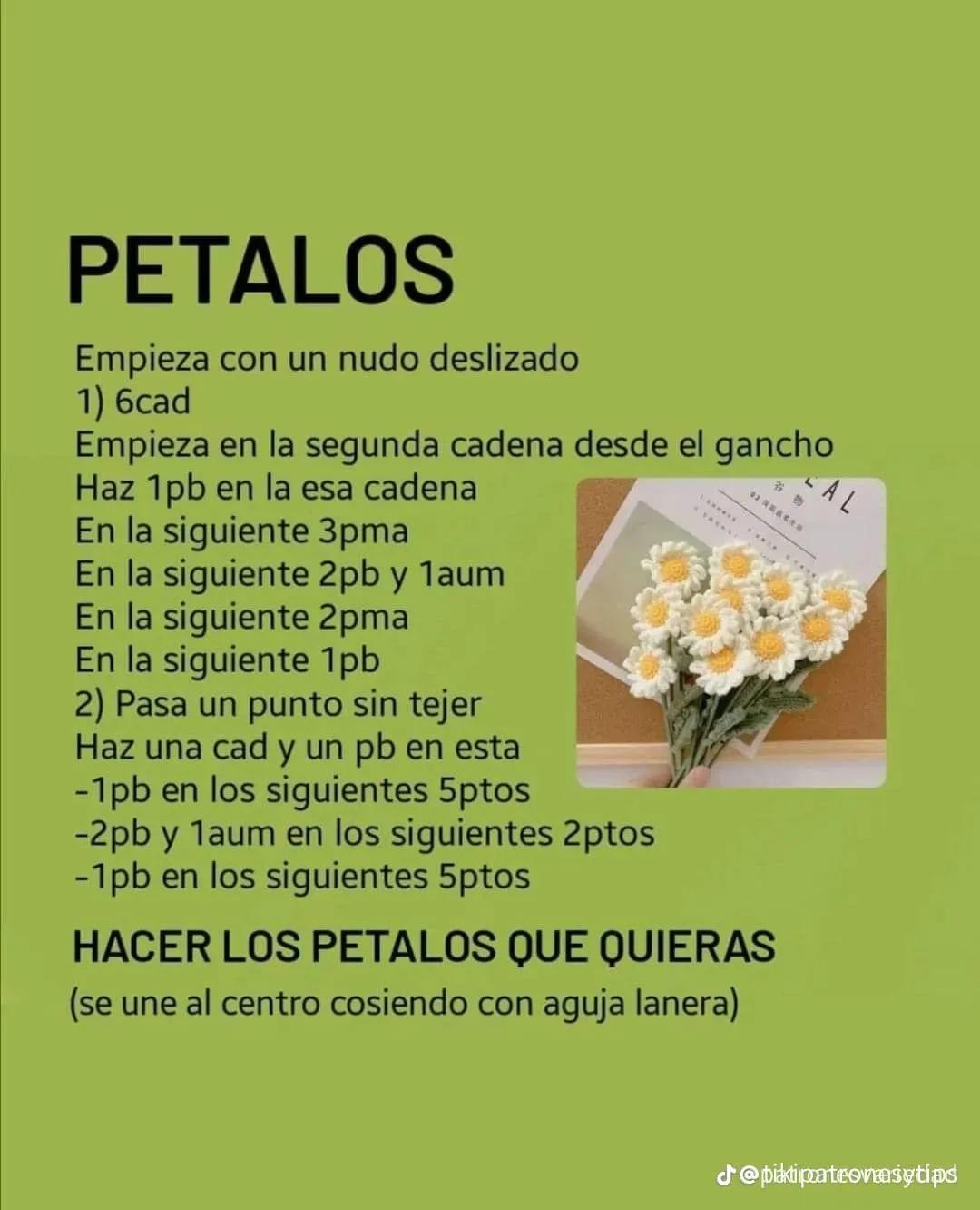 Patrón Gratis: Cómo Hacer Flores de Girasol Mochadas Blancas y Amarillas