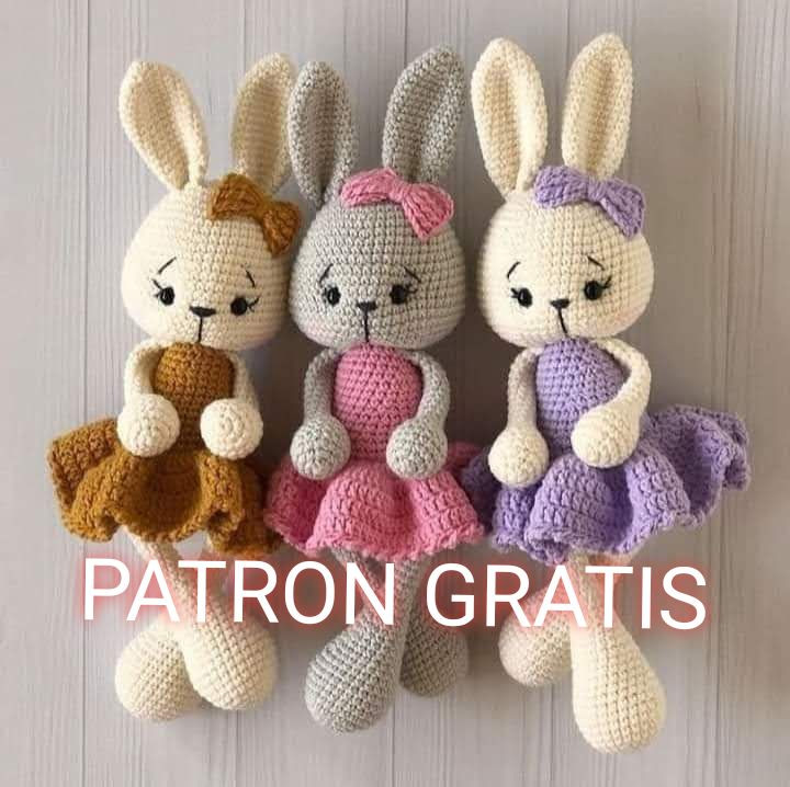 Patron Gratis Conejas Bailarinas Amigurumi Crochet
