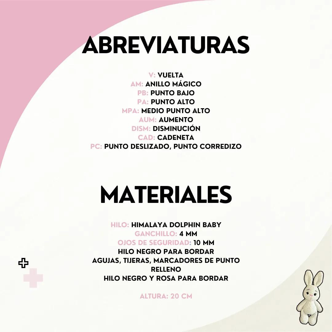 Patrón gratis Conejito Amigurumi: Guía paso a paso con materiales