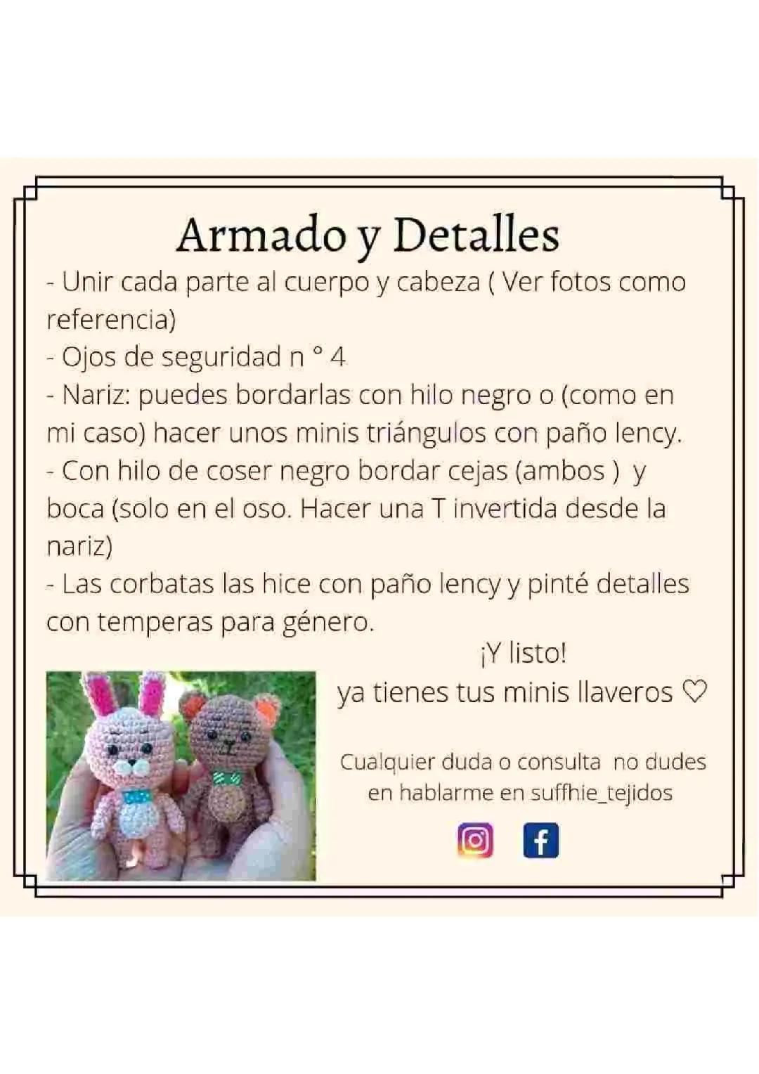 Patrón Gratis: Conejo Rosa y Oso Café Amigurumi