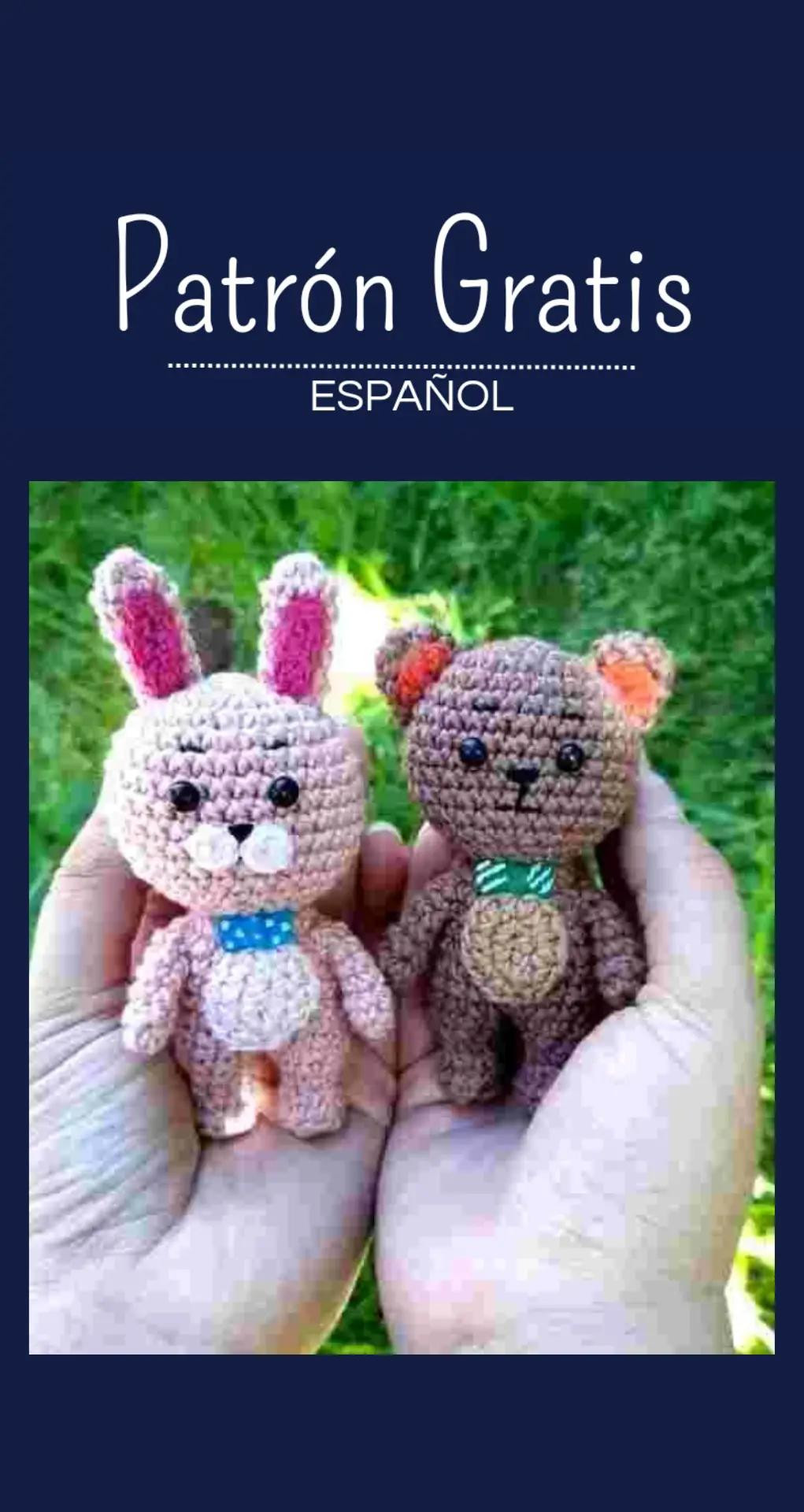 Patrón Gratis: Conejo Rosa y Oso Café Amigurumi