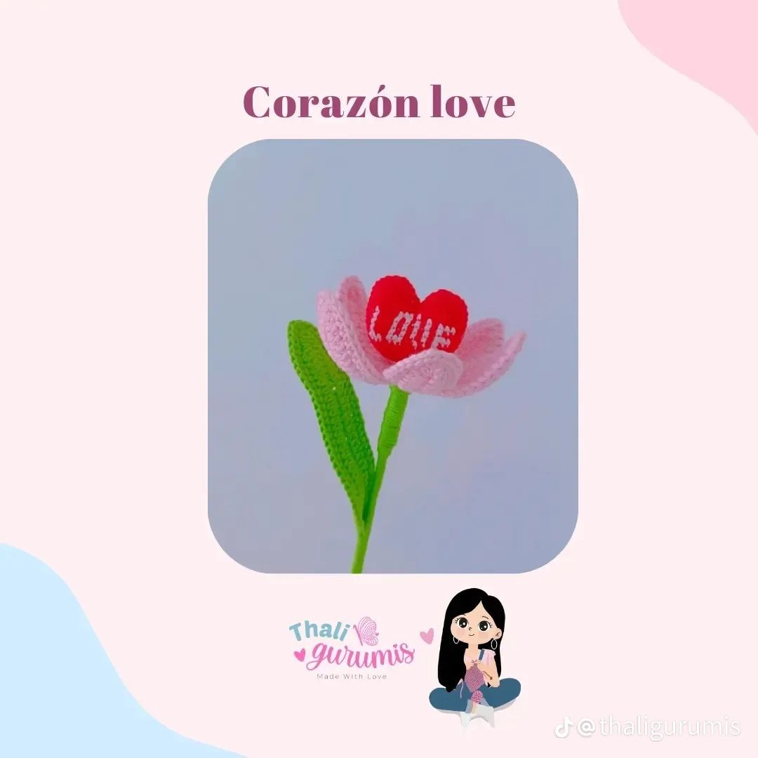 Patrón gratis Corazón love llavero amigurumi