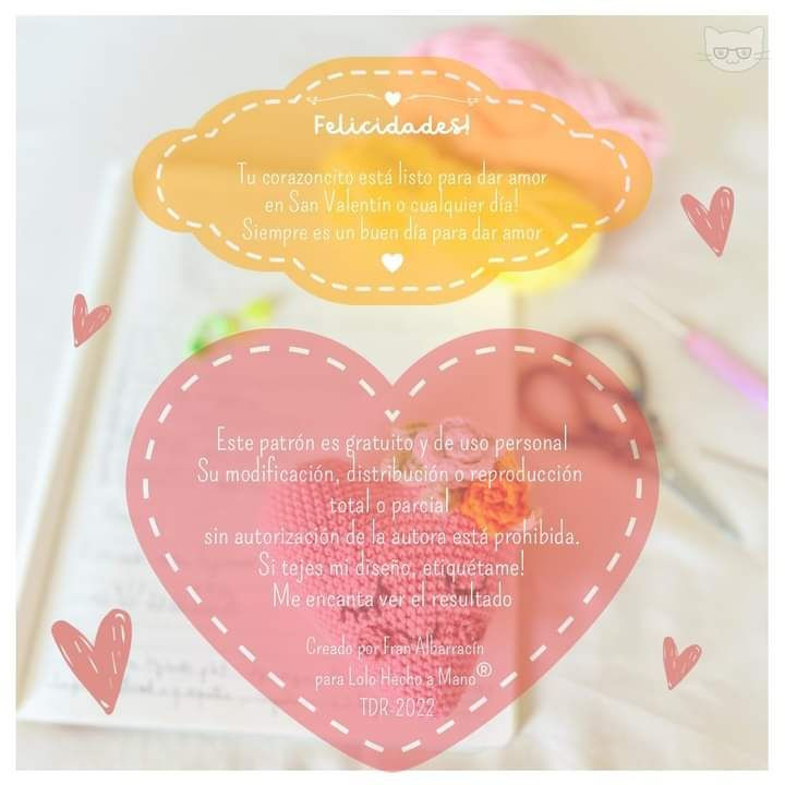 Patron gratis Corazoncito amigurumi San Valentin
