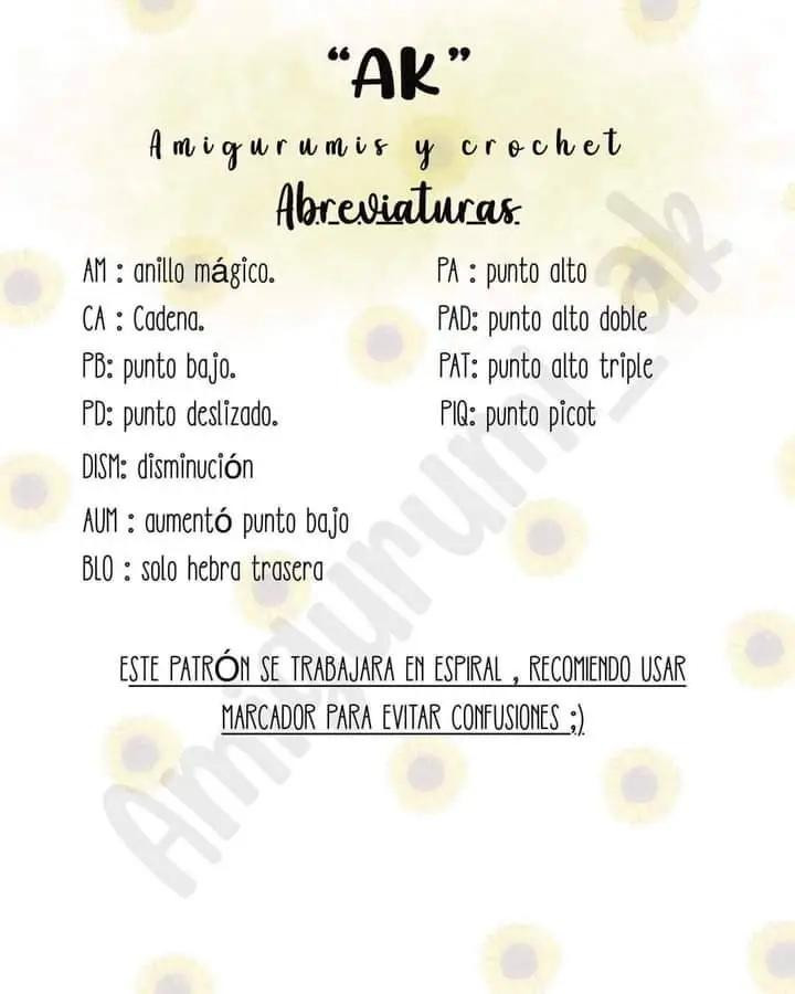 Patrón gratis crochet girasol amigurumi
