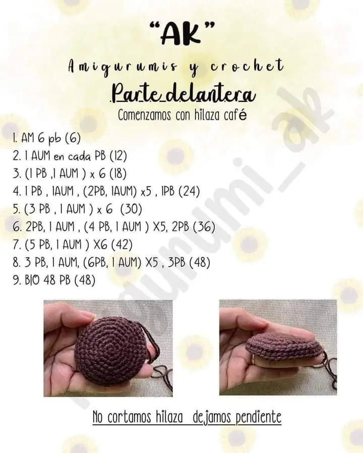 Patrón gratis crochet girasol amigurumi