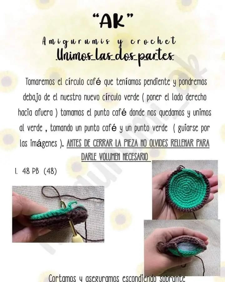 Patrón gratis crochet girasol amigurumi