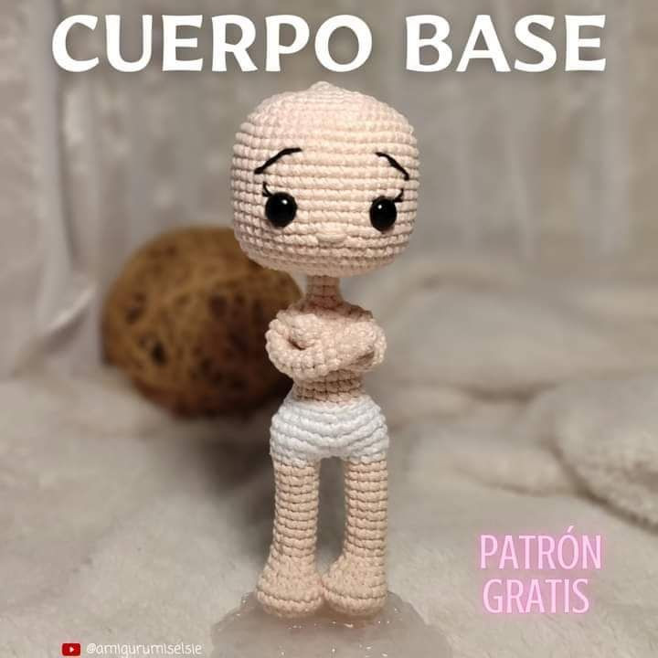 Patrón gratis cuerpo base amigurumi 17cm