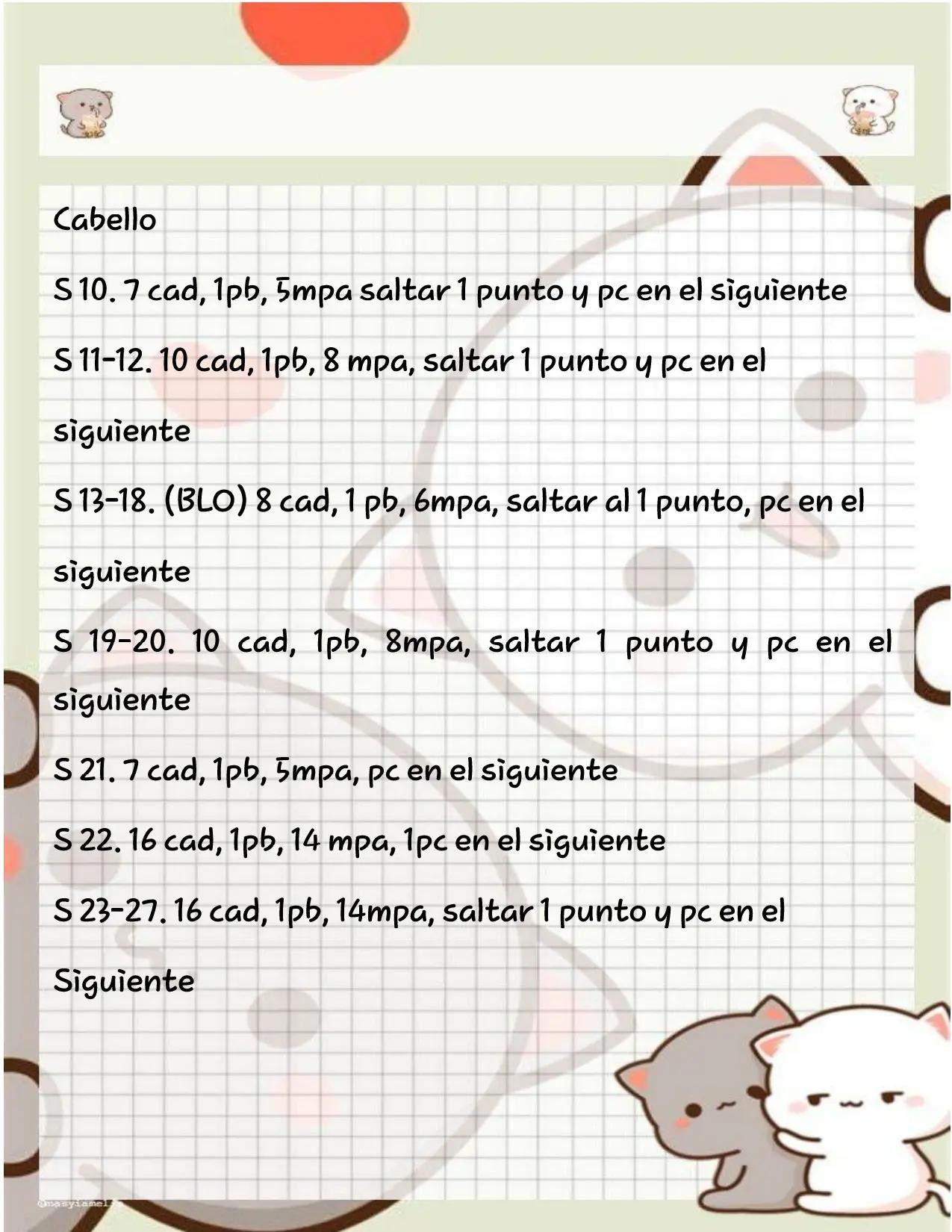 Patrón gratis de amigurumi Mario Bros con abreviaturas y instrucciones