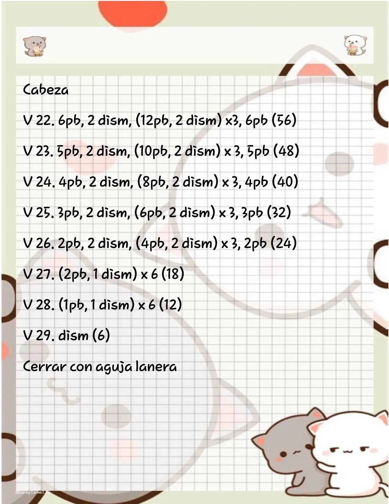 Patrón gratis de amigurumi Mario Bros con abreviaturas y instrucciones