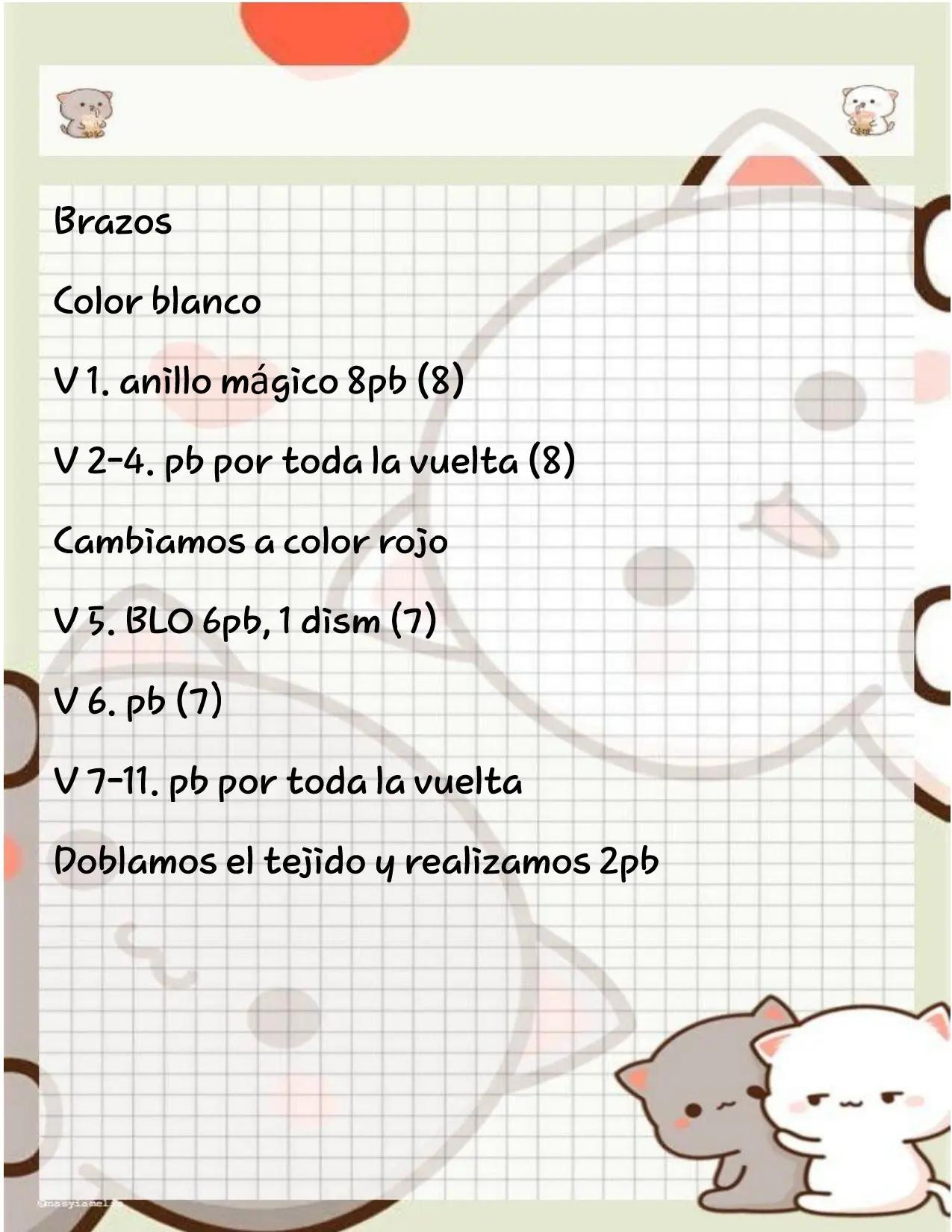 Patrón gratis de amigurumi Mario Bros con abreviaturas y instrucciones