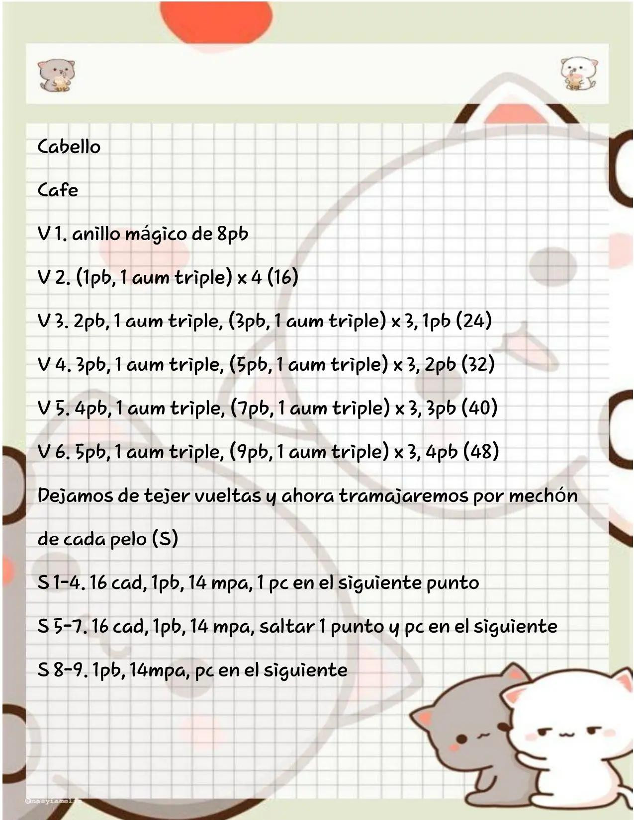 Patrón gratis de amigurumi Mario Bros con abreviaturas y instrucciones