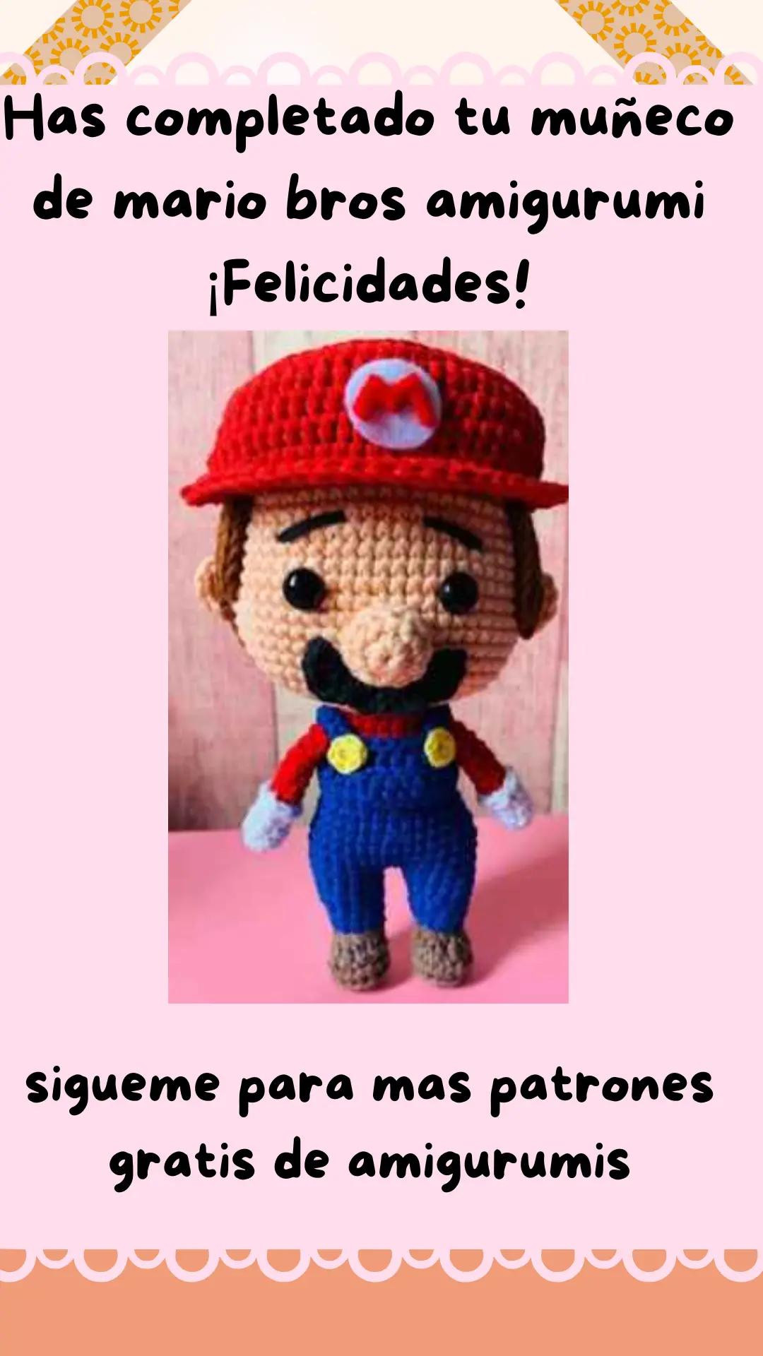 Patrón gratis de amigurumi Mario Bros con abreviaturas y instrucciones