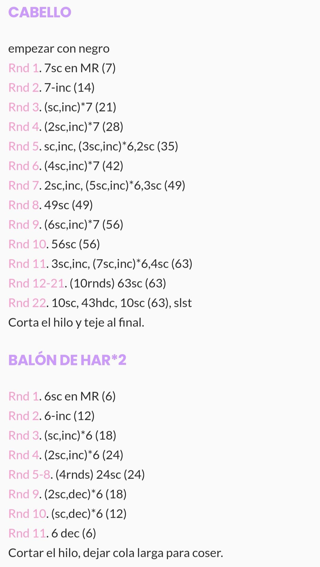 Patrón gratis de amigurumi Pucca con trenzas