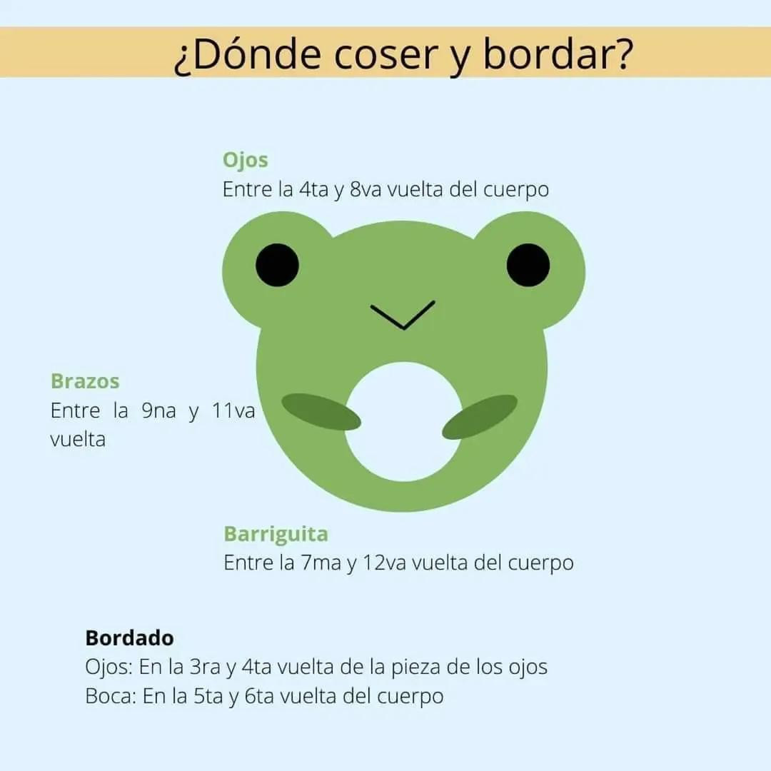 Patrón gratis de amigurumi ranita verde con instrucciones