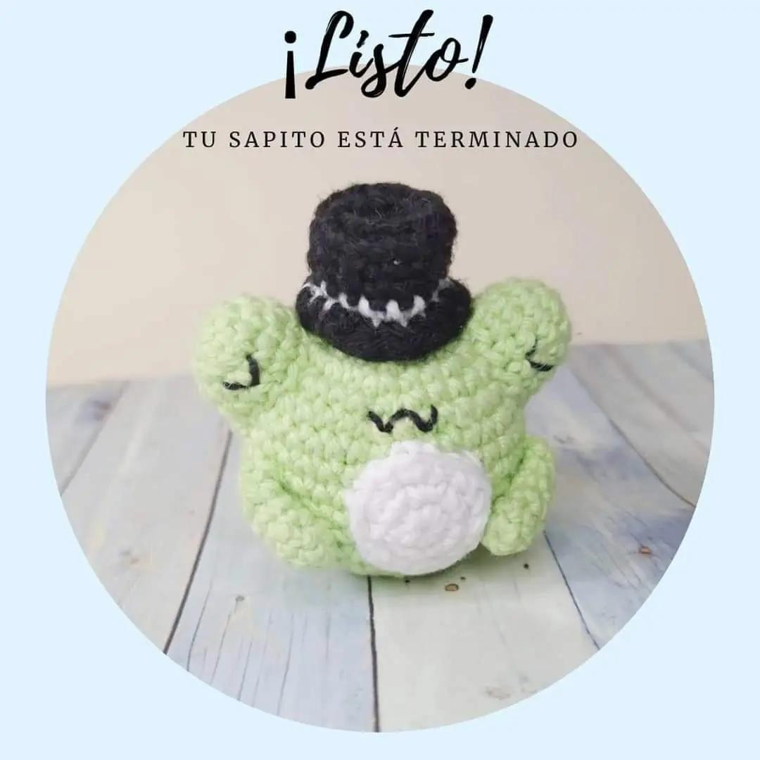 Patrón gratis de amigurumi ranita verde con instrucciones