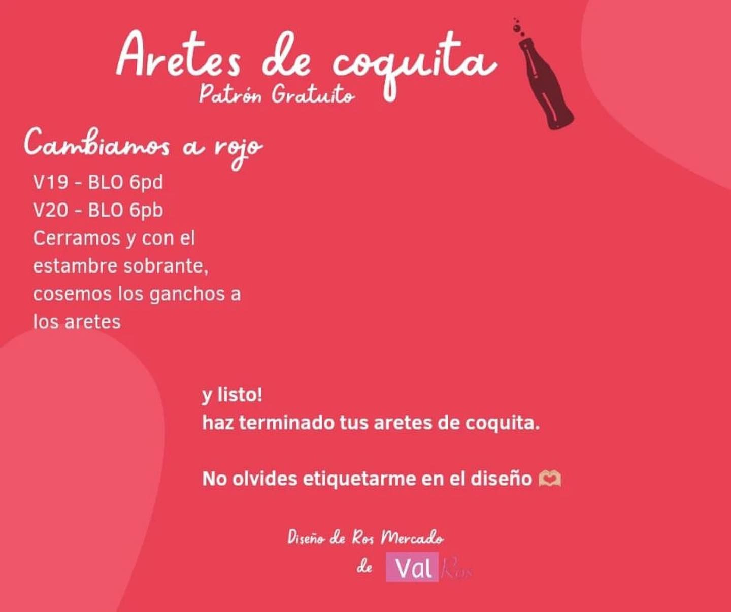 Patrón gratis de aretes de coquita en crochet