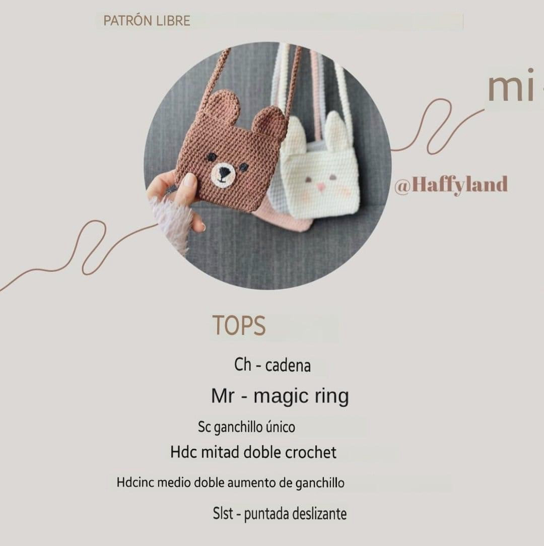 Patrón gratis de bolsita ganchillo oso y conejo