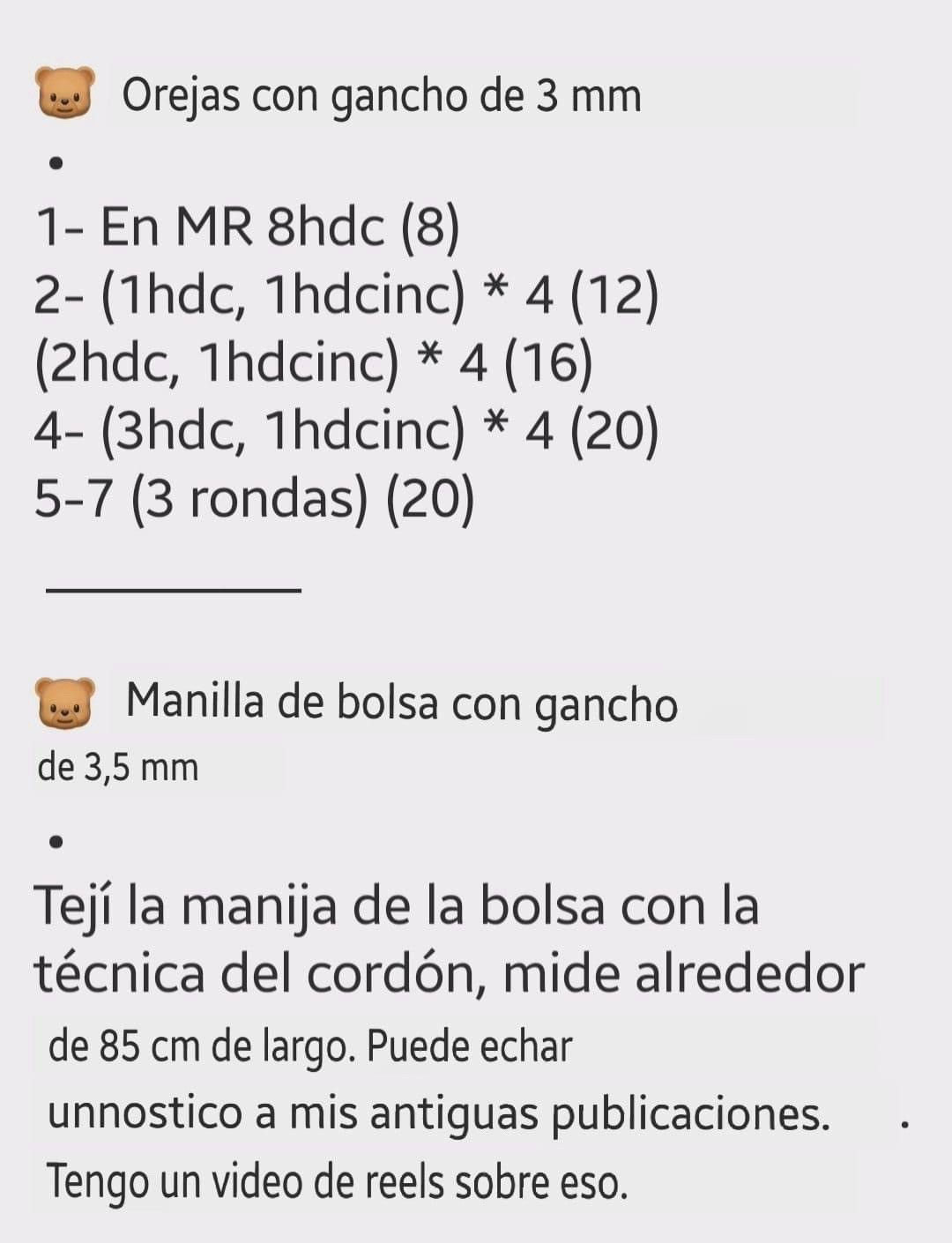 Patrón gratis de bolsita ganchillo oso y conejo