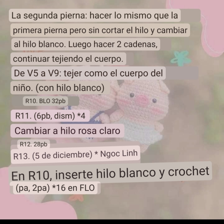 Patrón gratis de cerditos amigurumi con overol y vestido