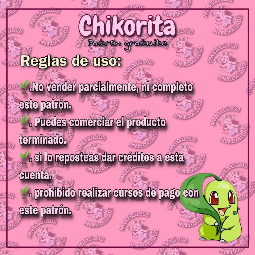 Patrón gratis de Chikorita Pokémon: Búp bê amigurumi màu xanh lá, hướng dẫn chi tiết từng bước và danh sách nguyên liệu
