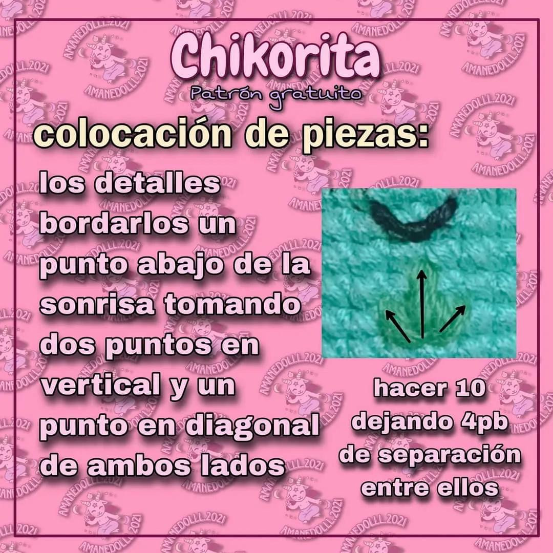 Patrón gratis de Chikorita Pokémon: Búp bê amigurumi màu xanh lá, hướng dẫn chi tiết từng bước và danh sách nguyên liệu