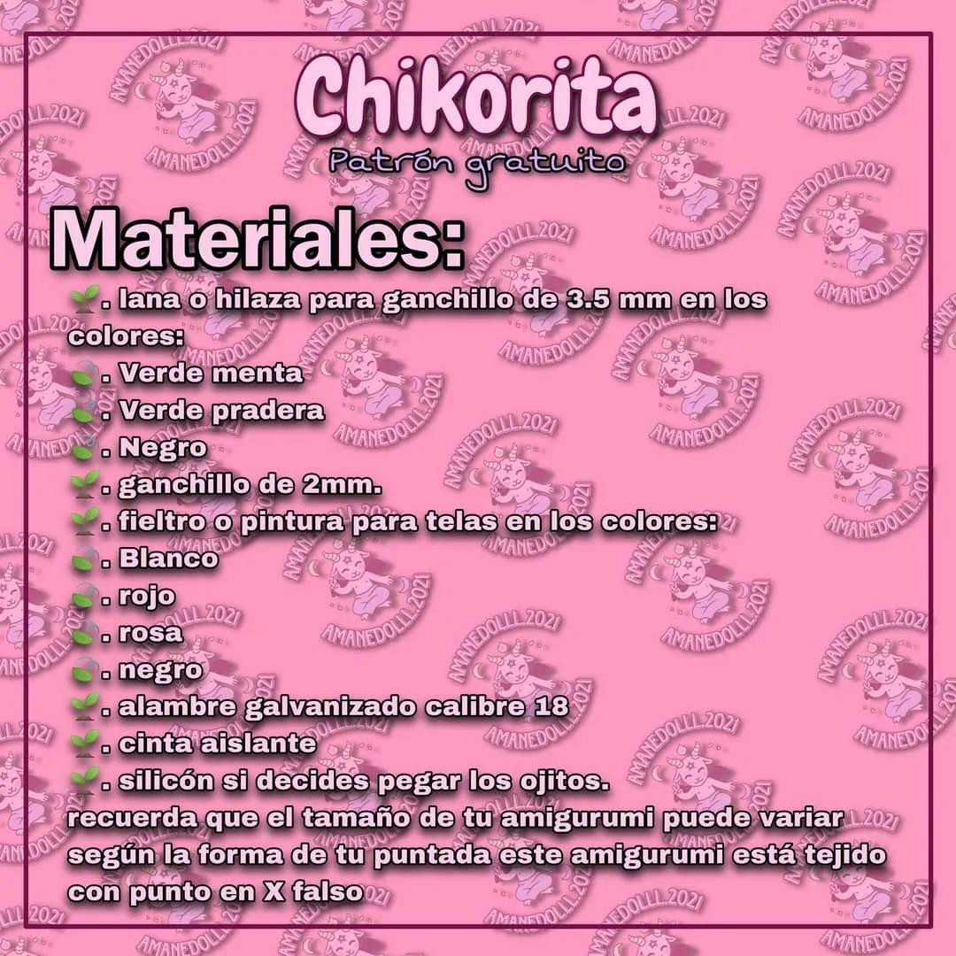 Patrón gratis de Chikorita Pokémon: Búp bê amigurumi màu xanh lá, hướng dẫn chi tiết từng bước và danh sách nguyên liệu