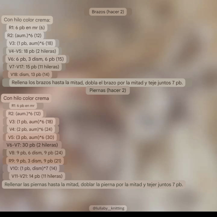 Patrón gratis de conejo amigurumi en tonos beige y marrón