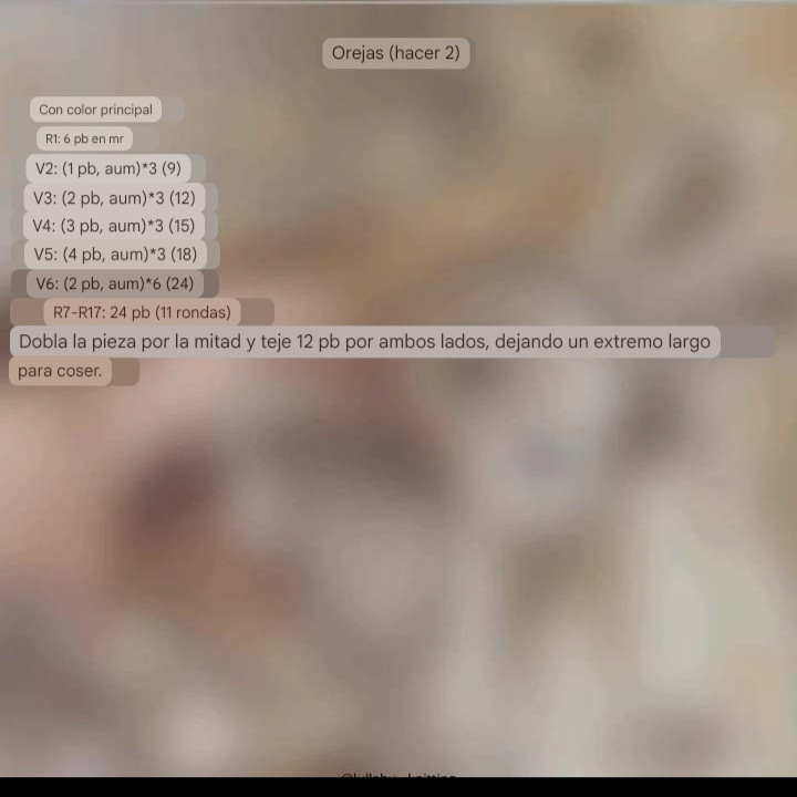 Patrón gratis de conejo amigurumi en tonos beige y marrón