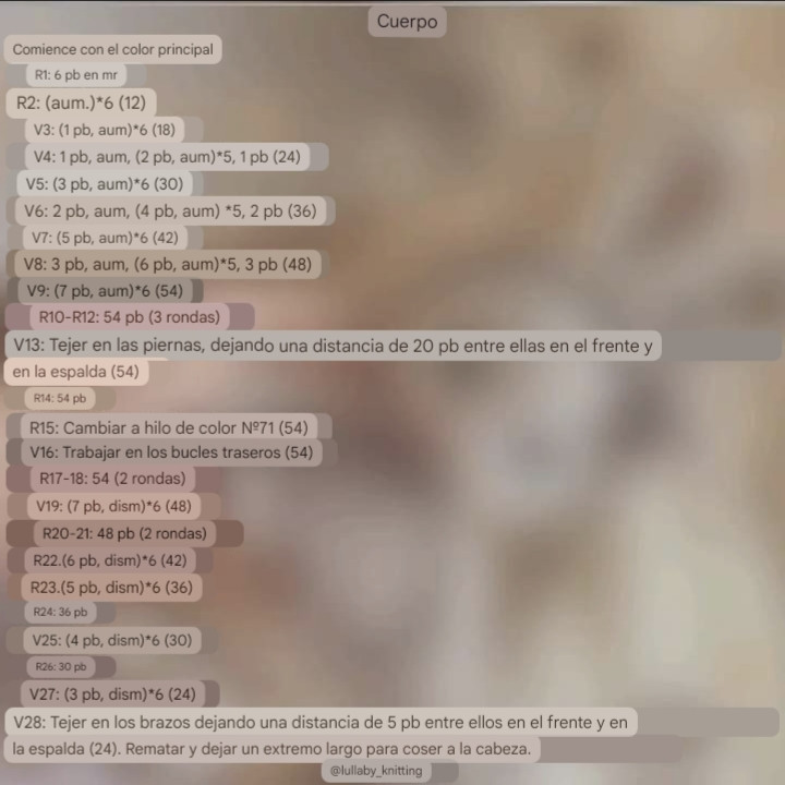 Patrón gratis de conejo amigurumi en tonos beige y marrón