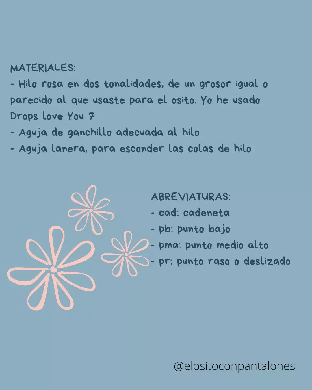 Patrón gratis de disfraz de flor rosa para el Osito Marrón de crochet