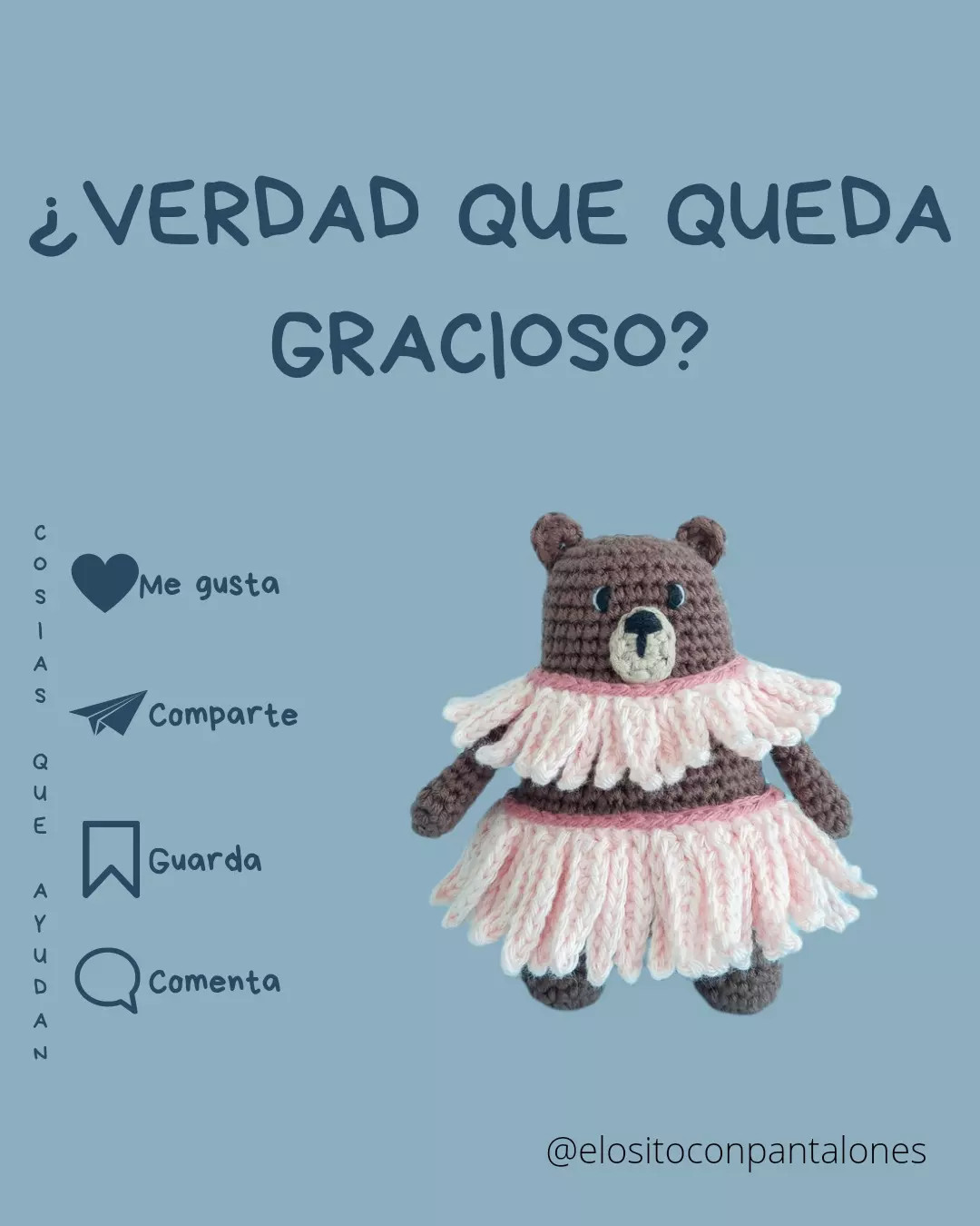 Patrón gratis de disfraz de flor rosa para el Osito Marrón de crochet