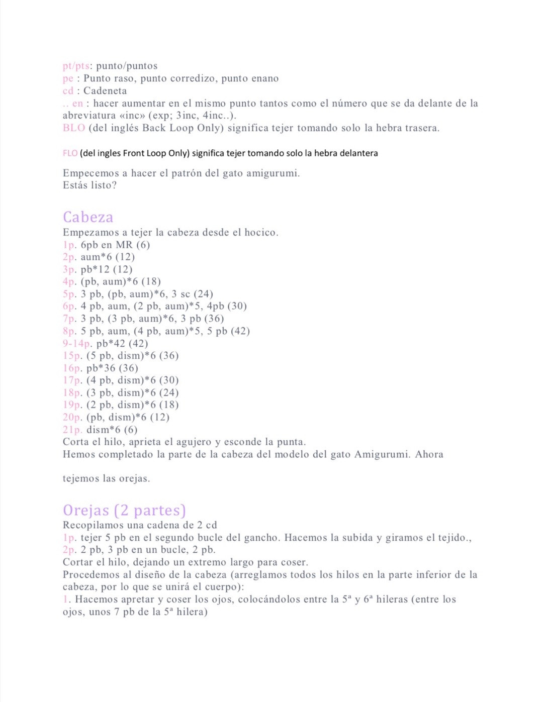 Patrón gratis de gatito amigurumi llavero color crema