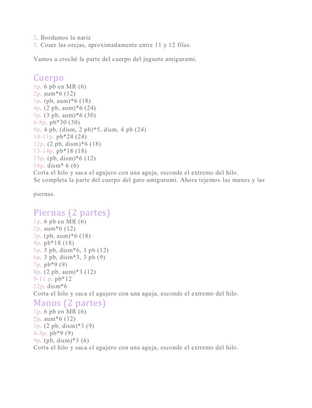 Patrón gratis de gatito amigurumi llavero color crema