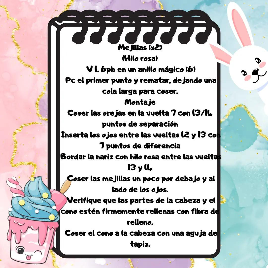 Patron gratis de helado conejo kawaii amigurumi crochet